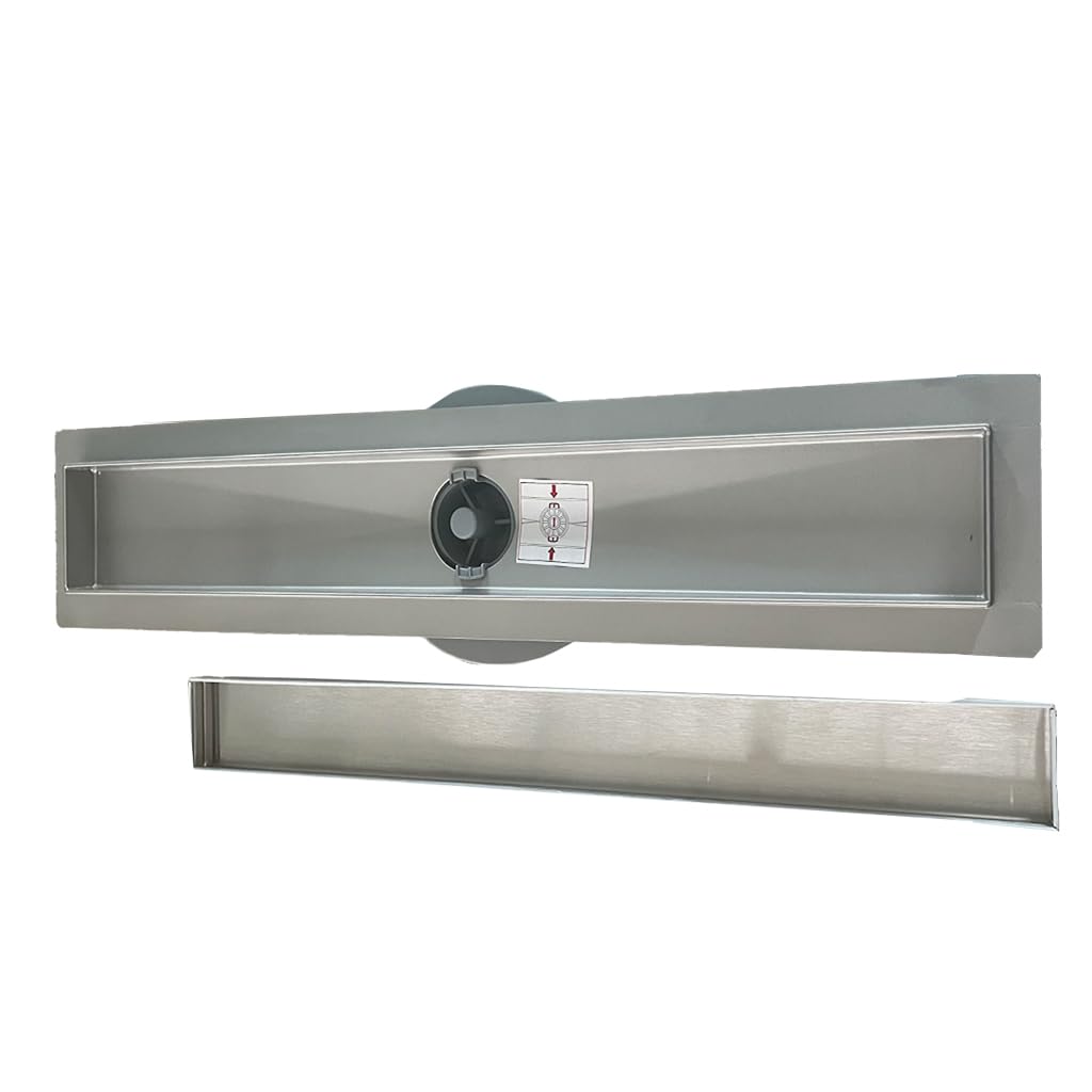 OCEAN ITALY Canalina di Scarico Doccia con Sifone Rotante 360° Antiodore e Filtro per Capelli, Canaletta di Scarico Acciaio Inox 2in1, Scarico Doccia Elegante a Pavimento in Varie Misure (90cm)