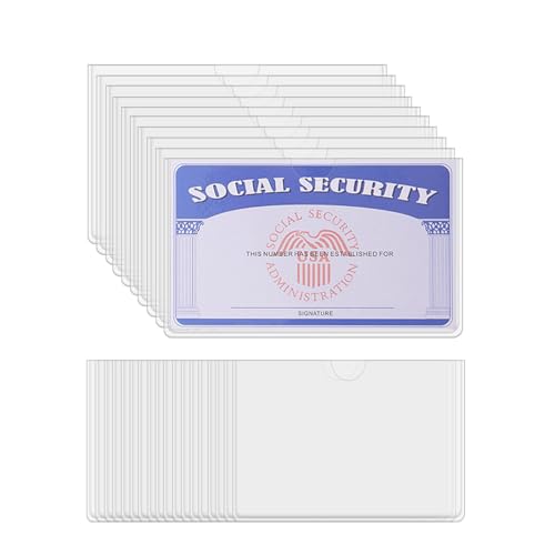 Clear Social Security Card Protector Holder Medicare Credit Card Sleeve Cover Driver's License Sleeve Business Cards PVC Wallet Slot for Insurance ID Cards SSN