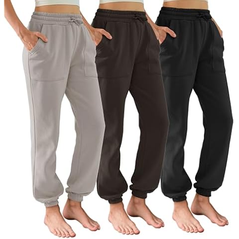 DITOK Fleece Lined High Waisted Sweatpants 3 Pack Cover