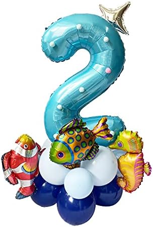 Amazon Co Jp 風船 32インチ海の動物番号の風船の海のパーティーのテーマの誕生日の装飾結婚式のベビーシャワーパーティーの供給 Color 1 Shape Number 3 おもちゃ