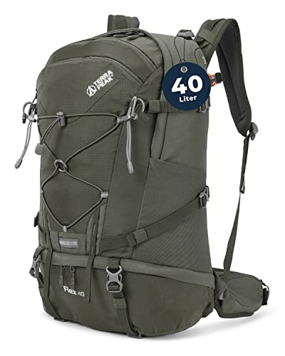 Terra Peak Wanderrucksack 40L Damen Herren Flex 40 Reiserucksack olivegrün groß - Trekkingrucksack...