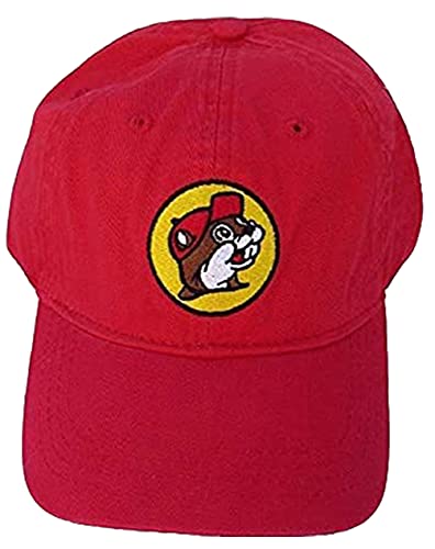 Buc-ee s Red Adjustable Baseball Cap with Bucky The Beaver Logo Embroidered on Front, One Size Fits All