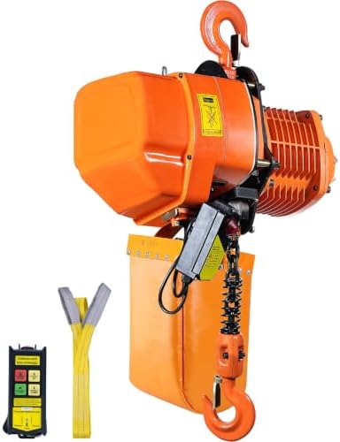 VEVOR 2 Ton Wireless Electric Chain Hoist, 4400 LBS Capacity with 20 FT Lifting Height, IP54 Protection, Three Phase Overhead Crane with G100 Chain