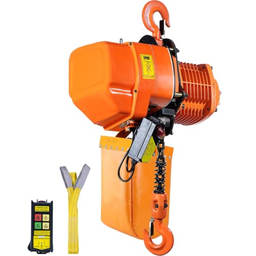 VEVOR 2 Ton Wireless Electric Chain Hoist, 4400 LBS Capacity with 20 FT Lifting Height, IP54 Protection, Three Phase Overhead Crane with G100 Chain