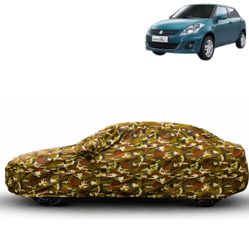 Image of Water Proof Car Body Cover Compatible for Maruti Swift Dzire 2012. | Dust Proof, Heat Resistant | Ultra Surface Body Protection - (Military Jungle Print)