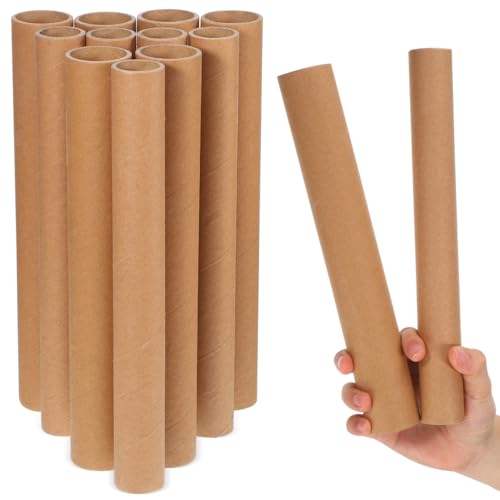 Cabilock 20-Pack Kraft Paper Mailing Tubes Mixed 30cm Round Cardboard Tubes for Posters and Art Prints Postal for Shipping and DIY Crafts - 4cm & 3cm Diameter