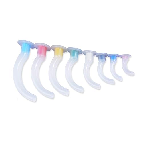 Miniatura 5 de Tubo desechable de vías respiratorias orales multicolor para primeros auxilios kits de vías respiratorias de 8 piezas con caja de plástico con 2