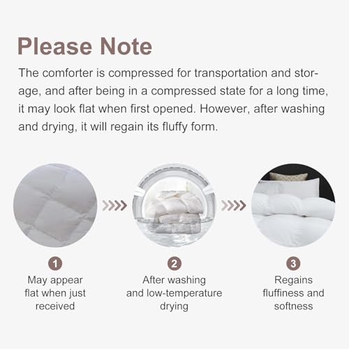 Image of MH MYLUNE HOME Fluffy Down Alternative Comforter, All Season Duvet Insert Lightweight Bed Comforter Insert White Baffle Box Stitched with Corner Tabs (Twin XL All Season 90 inchx68 inch)