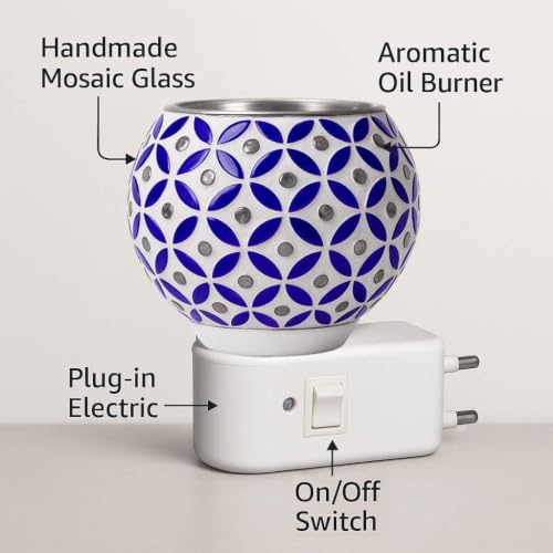 Image of Kapur Dani Camphor Electric Diffuser for Home Fragrance /Kapoor Dani Night Lamp /Multi Functional Essential Oil Camphor Burner Diffuser Electrical with On /Off Switch