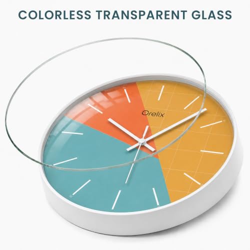 Image of Stylish Modern Wall Clock for Living Room Decor | Unique Analog Wall Watch for Bedroom, Kitchen, Office, Hall | Elegant Decorative Wall Clock for Home Interior, Wall Decoration (Teal Modern)