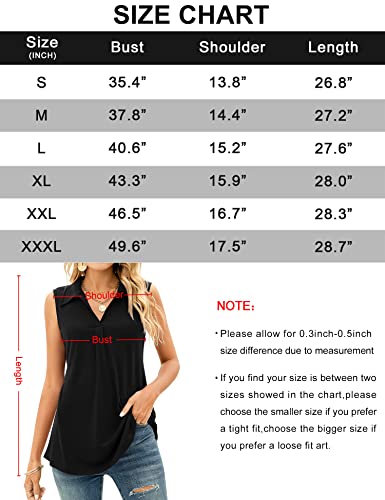 Sleeveless Collared Shirts For Women - Golf Shirts Sleeveless Floral Athletic Polo Shirts Tennis Shirts Dry Fit Floral Black 3Xl #TOP5