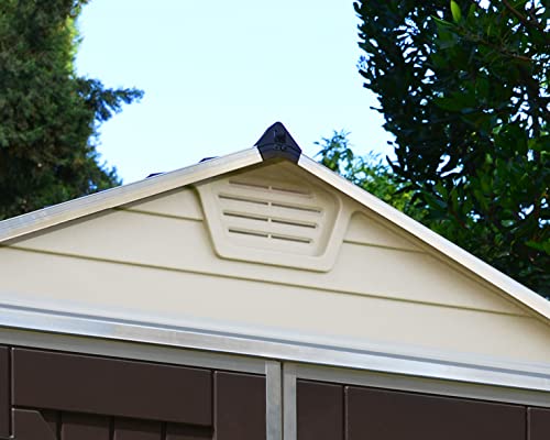 Palram - Canopia SkyLight 6' x 10' x 7' Backyard Outdoor Storage Shed, Tan - Image 3