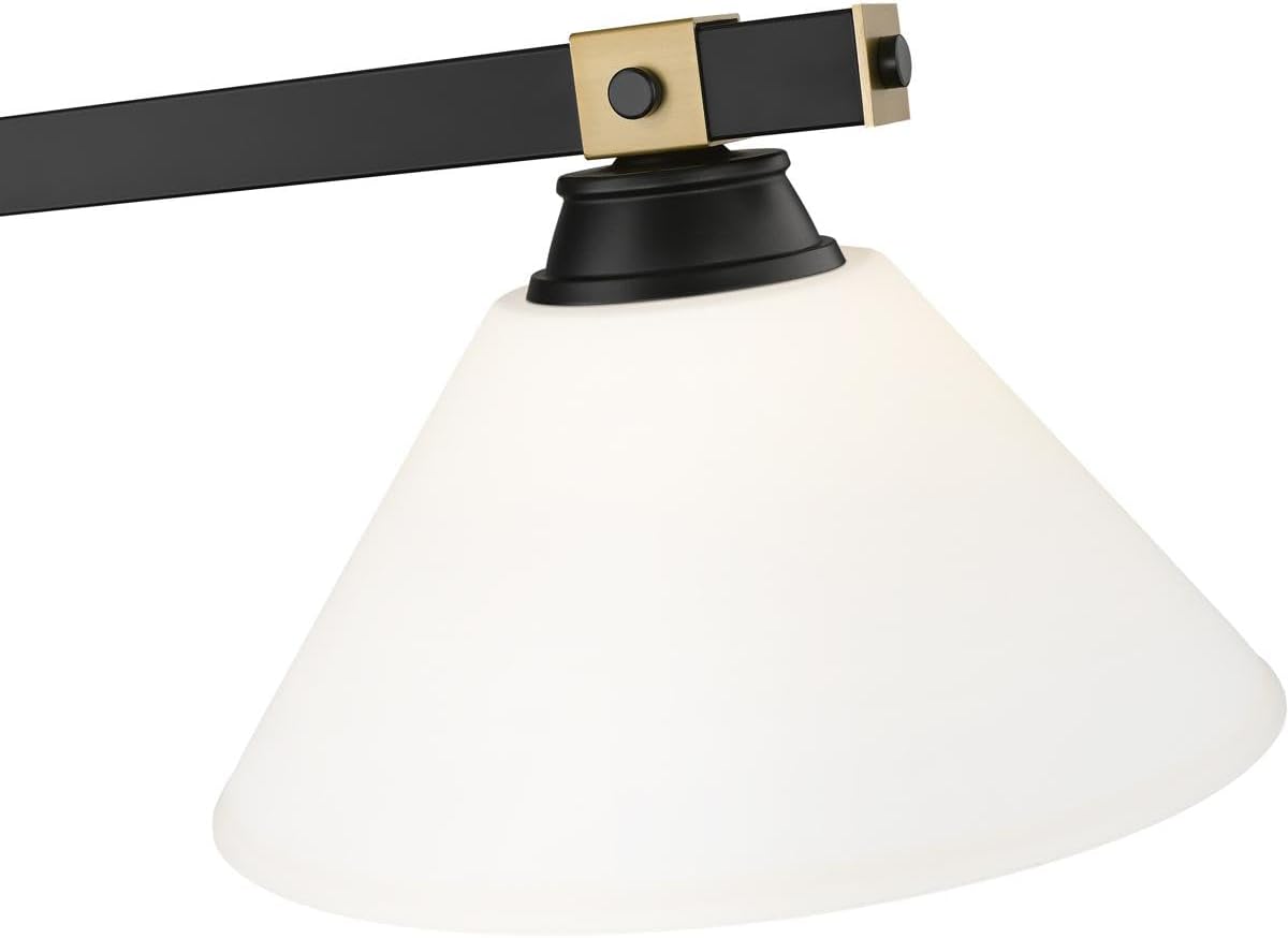 Three-Light Billiard Pendant in Matte Black & Rubbed Brass by Z-Lite