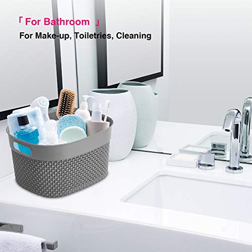 AREYZIN 6-Pack Plastic Small Storage Baskets Pantry Organization and Storage Bins for Bathroom Kitchen Office Kid Play Area - Thumbnail 4