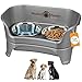 Neater Feeder Express (Medium to Large Dog, Gunmetal) - with Stainless Steel, Drip Proof, No Tip and Non Slip Dog Bowls and Mess Proof Pet Feeder