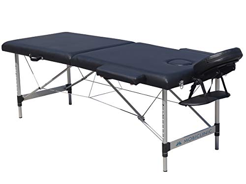 Mobiclinic, Inklapbare fysiotherapie-ligstoel, CA-01 Light, massagestoel, massagebed, hoofdsteun, aluminium en kunstleer, 186 x 60 cm, draagbaar, zwart - Image 4