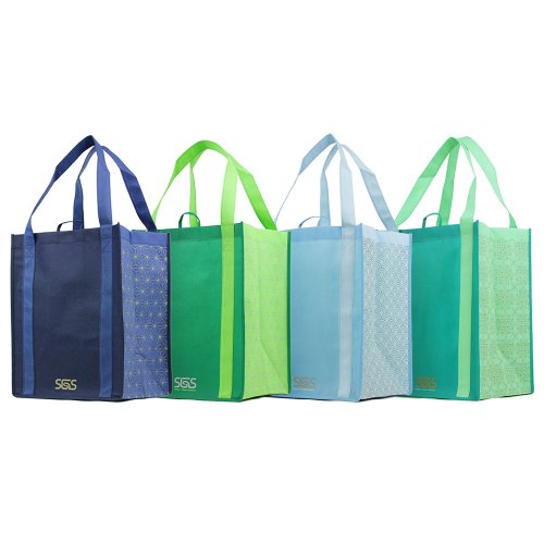 Simply Green Solutions Istanbul - Graphic Pattern Prints - Reusable Reinforced Tote Bags - Set of 4