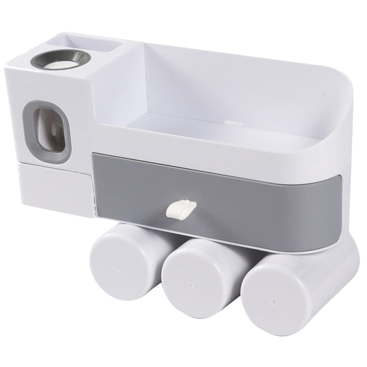 Porta Spazzolini Da Bagno Parete Con Bicchieri Organizzatore Senza Design Pratico e Resistente Spazio Di Archiviazione Ottimizzato Per Dentifricio e Spazzolini Facile Installazione
