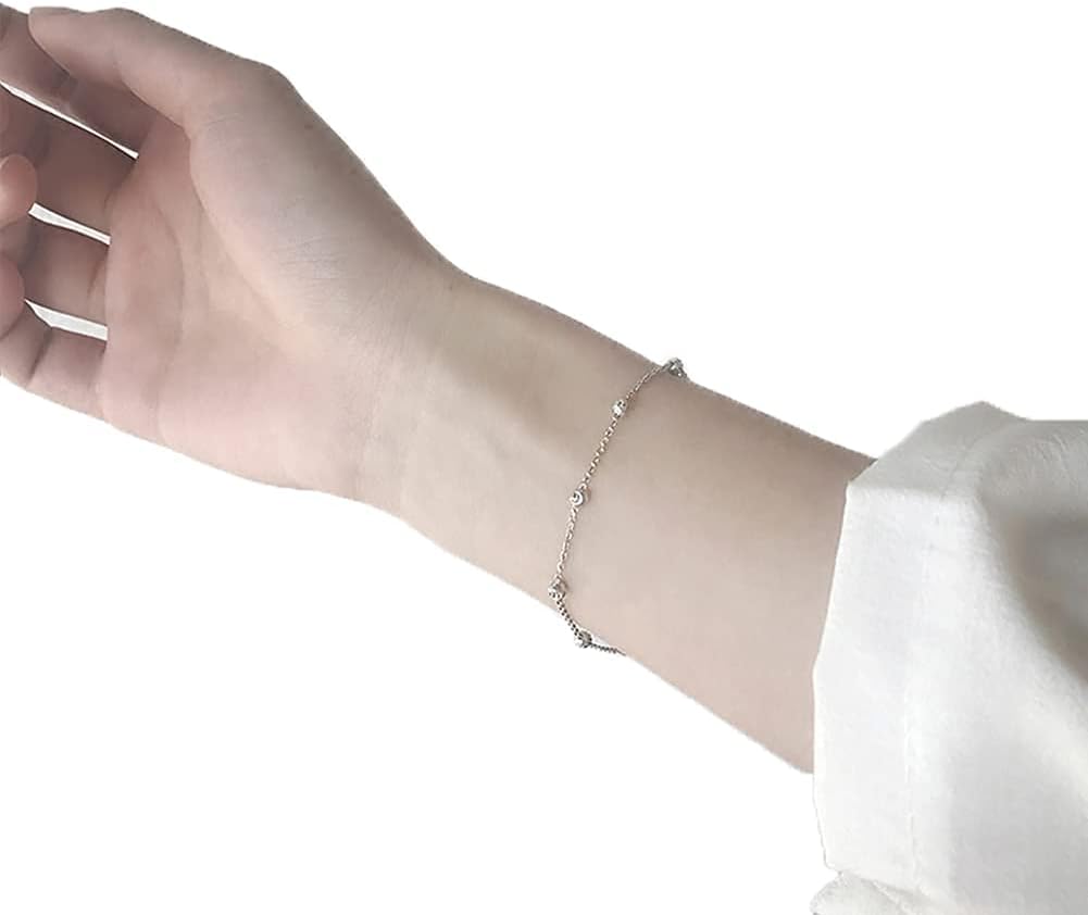 YALLNASL 925 Sterling Silver Ankle Bracelet for Women Adjustable Bead Ankets Bracelets for Women Adults Satellite Anklet Beach Bracelets Link Chain Bracelet - Image 4