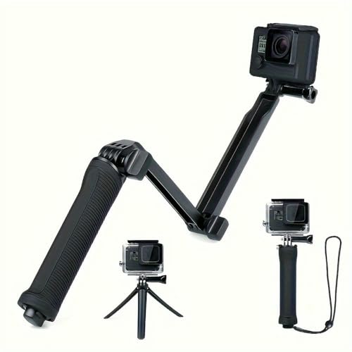 SYJYM Las cámaras de acción triples selfie stick trípode