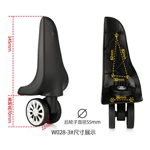 Luggage Wheel,Luggage Suitcase Wheels, 360 Degree Swivel Back Mute Repair Replacement Luggage Wheel Suitcase Wheels Parts Spinner (W028-3#)2