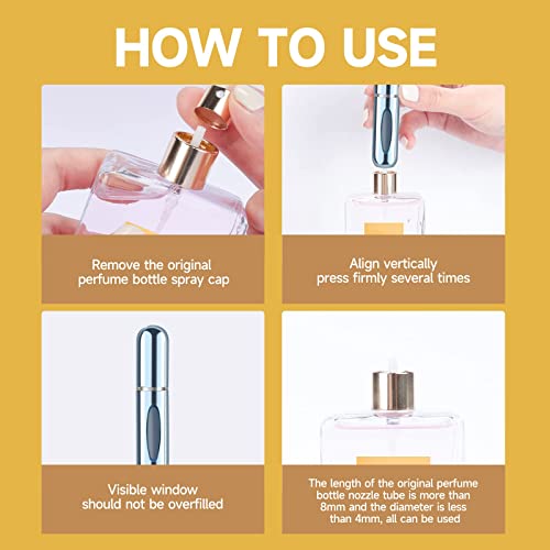 Image of Yamadura Portable Mini Refillable Perfume Bottle, Atomizer Spray, Travel Scent Pump Case, Silver, Pink, Gold, Black, 0.16 Fl Oz