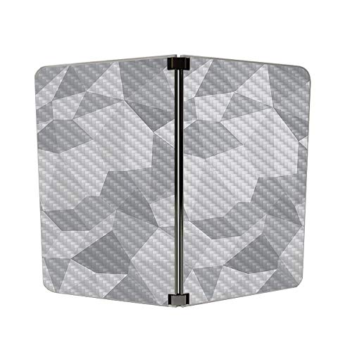 Image of MightySkins Carbon Fiber Skin for Microsoft Surface Duo - Gray Polygon | Protective, Durable Textured Carbon Fiber Finish | Easy to Apply, Remove, and Change Styles | Made in The USA