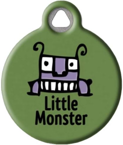 Dog Tag Art Custom Pet ID Tag for Dogs - Little Monster - Large - 1.25 inch