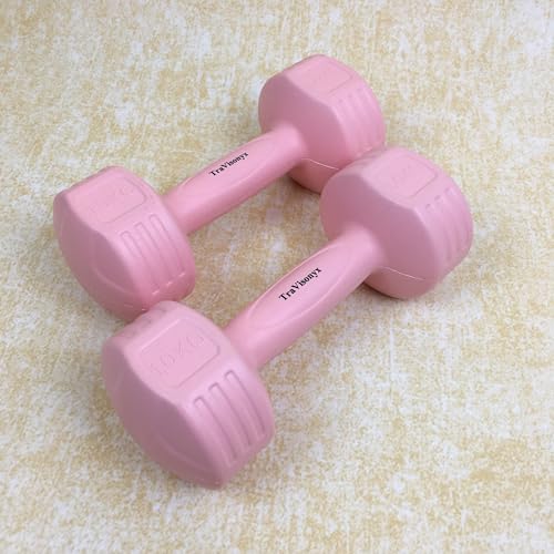 TraVisonyx Dumbbells Hand Weight Sets of 2 - Anti-roll, Anti-Slip, Hexagon Shape