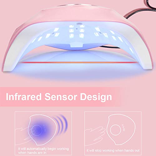 KKmoon Lâmpada de unha LED UV inteligente Secador de esmaltes com 3 temporizadores Luzes LED de 45 u