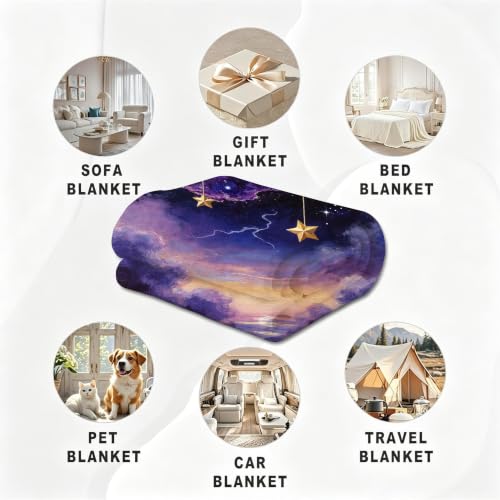Impression 3D flanelle couverture polaire violette 150x200 microfibre