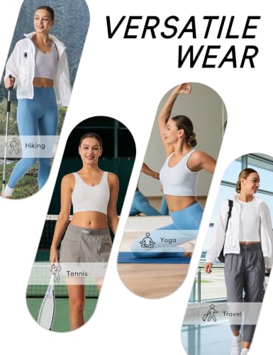 High Impact Long Line Sports Bra Women Padded Running Gym Workout Top White - image 5