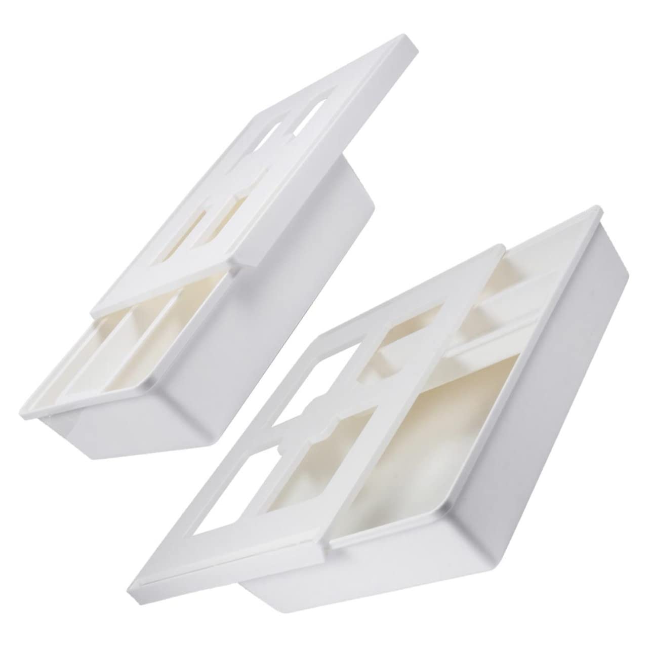 Homoyoyo 2 Cajas Organizadoras de Color Blanco para Debajo del Escritorio Diseño de Cajón, Material Abs y Pp Resistente, Capacidad para Bolígrafos y Pequeños Objetos, Ideales para Oficina
