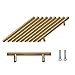 SPDYCESS 10er Pack T Bar Griff, Gebürstete Schranktürgriffe Hardware Rostfreier Stahl für die Küche Schränke Schublade Ziehgriff Lochmitten 96mm Gold