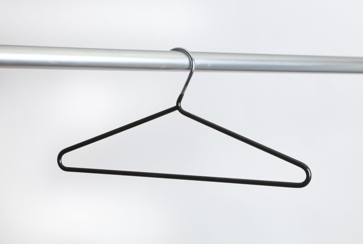 Commercial Hangers Black Heavy Duty Anti Slip Chrome Hangers (25 Pack)