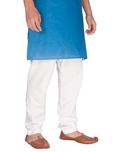 Men's White Cotton Churidar Indian Pyjama (Tapering Bottom)2