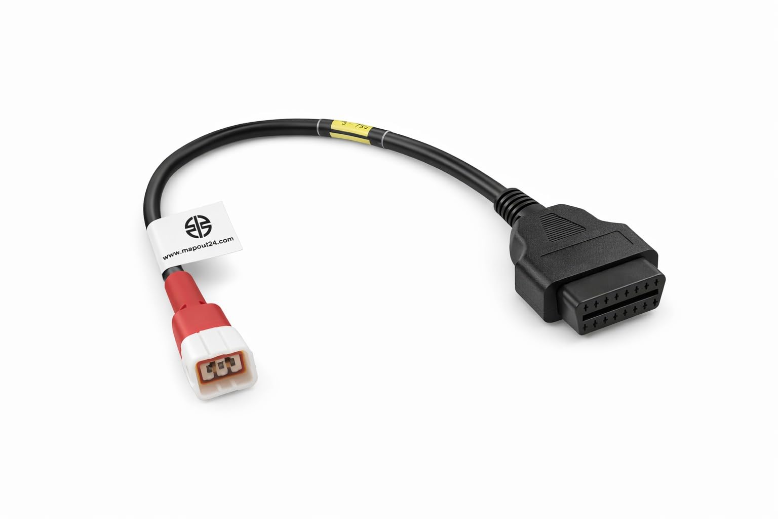team.003b　diagos_del 1 Mapout24 OBD-II 16 Pin Female Diagnostic Scanning Cable for
