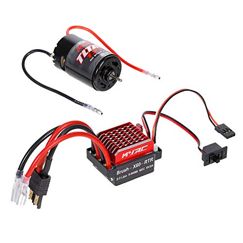 Goolrc 550 12T Brushed Motor With 60A Brushed Esc Electric Speed Controller (Male Plug) Replacement For 1/10 Hsp Hpi Wltoys Kyosho Rc Car Truck #TOP20