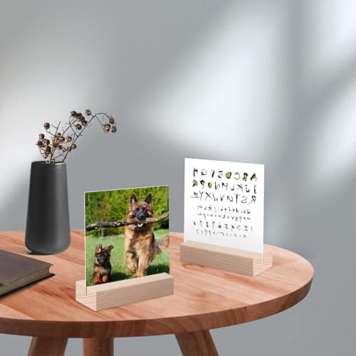 Image of Tomoyuki Wood Place Card Holders, 10 Pcs Wood Table Number Holders Stands, Photo Picture Name Postcard Menu Place Card Holders, Alternative to Acrylic Sign Holders for Tables Wedding Party Decoration