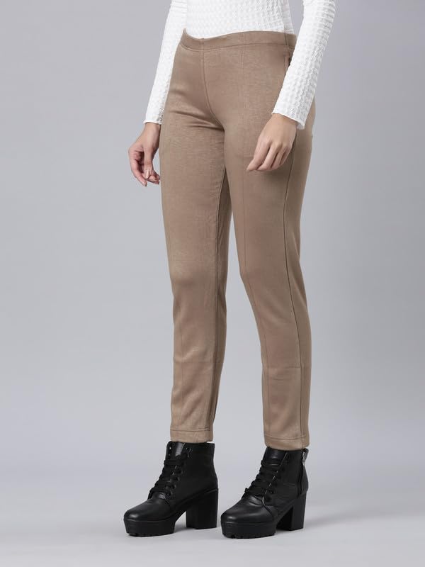 Image of GO COLORS Solid Ultra Warm Kurti Pant for Women | Mid Rise, Warm tech