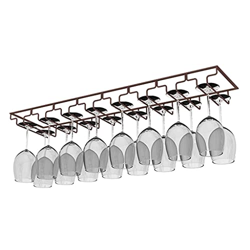 Estante para copas de vino debajo del gabinete, soporte de metal para copas de vino, estante de vino colgante que ahorra espacio para bar, cocina, restaurantes, solución de almacenamiento boca abajo