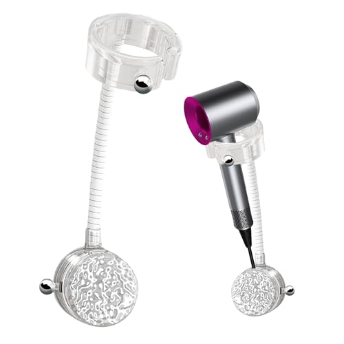 Hair Dryer Stand, Wall Mounted Hair Dryer Stand, 360rotating Height Adjustable Bathroom Hair Dryer Suction Cup Stand, no Drilling Required and Does not Damage The Wall, Bathroom Hair Dryer Stand