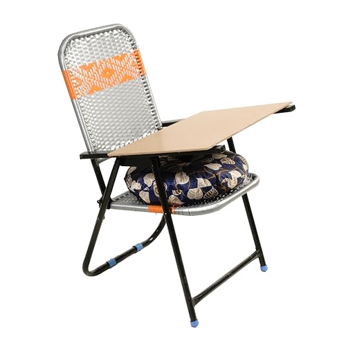 Image of Industries Work from Home (WFH) & Study from Home (SFH) Folding Chair with Strong Square Handle + 6 mm pad for Laptop and Reading (M-6) Iron, Multicolour