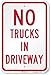 "No Trucks In Driveway" Sign By SmartSign | 12" x 18" 3M Engineer Grade Reflective Aluminum