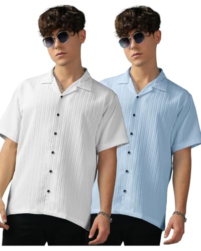 Image of Men's Striped Half Sleeve Polycotton Shirt | Casual & Formal Wear | Comfortable & Stylish