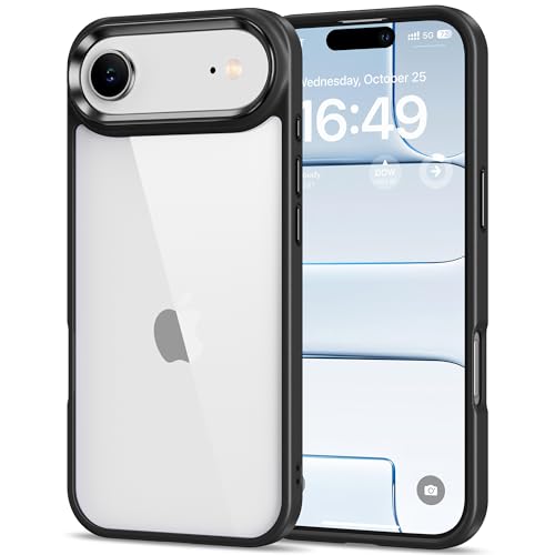 Image of HOOMIL Case for iPhone Air 6.5-Inch, Non-Yellowing, Drop Protection, Anti-Scratch Transparent Hard Back Phone Cover - Black
