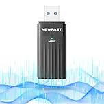 NEWFAST WiFi6 Dongle, AX3000 Dual-Band USB 3.0 WiFi Dongle, Wireless Dongle For Windows 10/11, High Gain WiFi Adapter for PC/Laptop, WPA3/WPA2 Encryption Security, MU-MIMO and OFDMA