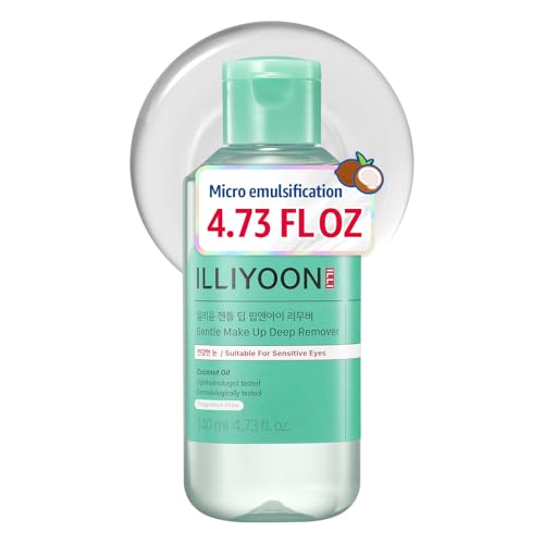 Illiyoon Gentle Deep Eye Makeup Remover | for Waterproof Mascara, Lipstick, Eyeliner, Non-Greasy 2-Phase Oil & Water Formula, Ophthalmologist Tested, Vegan, Korean Skin Care, 4.73 fl.oz.