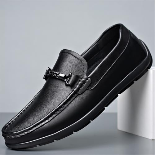 Men's Genuine Leather Slip-On Driving Moccasins Soft Sole Comfortable Casual Loafers Breathable Dad Shoes2