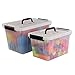 Obston 12 Quart&6 Quart Plastic Clearview Latch Box with Handles for Home, Classroom or Office Storage
